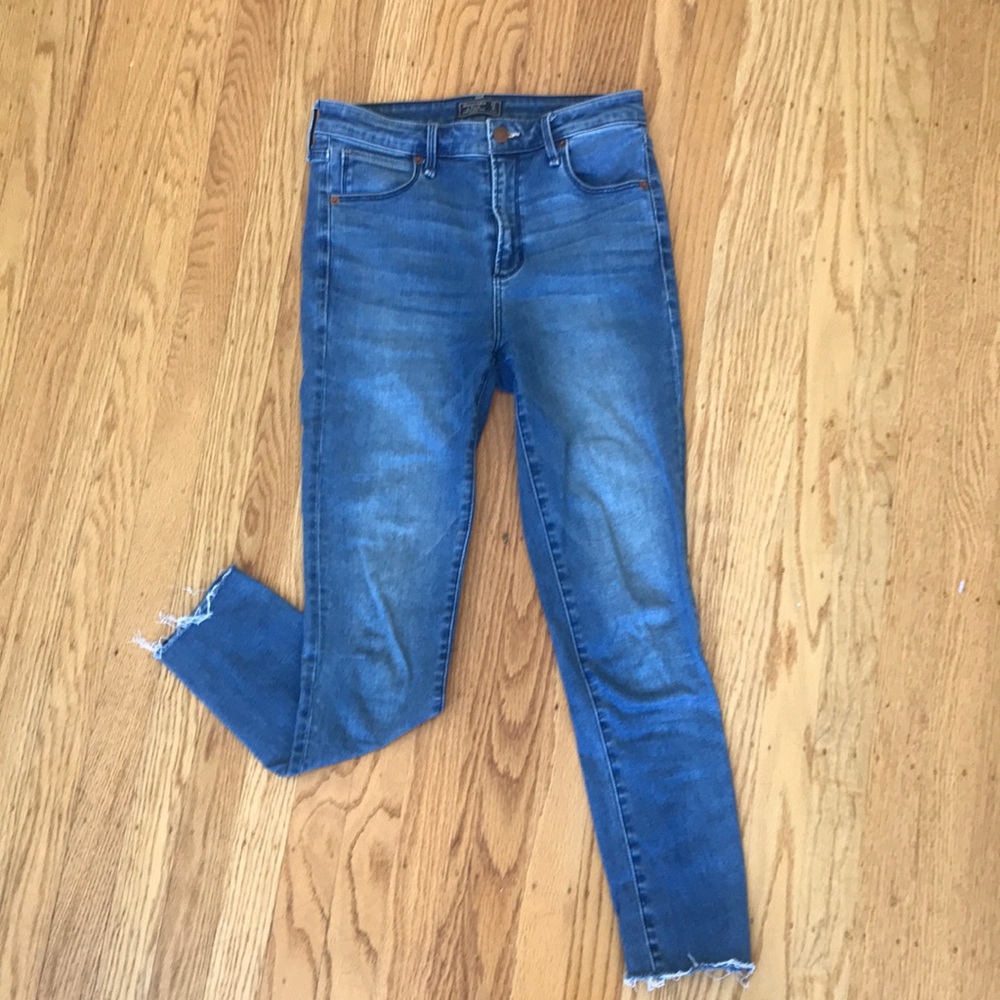 A+F High Waisted Stretch Denim Cut Offs